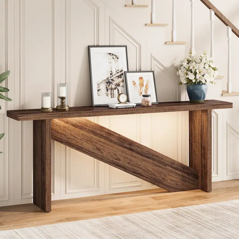 70.86in Wide Console Table, Entry Table with Motion-sensing LED Light, narrow Sofa Table