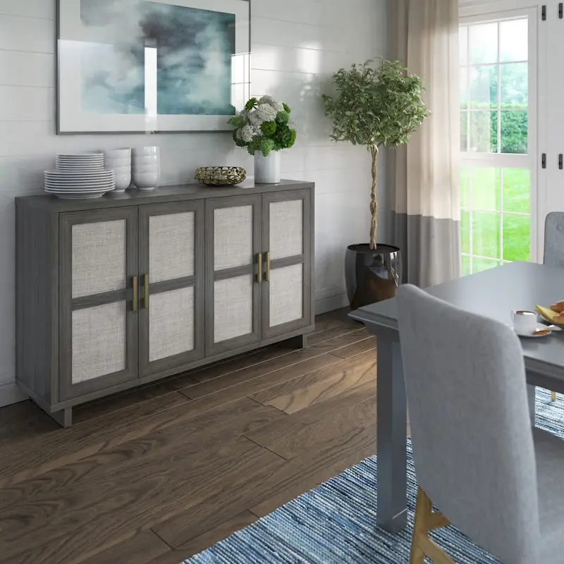 Coastal Sideboard with Linen Inspired Accents