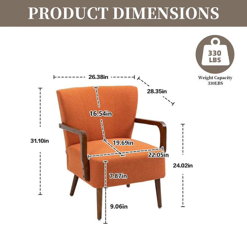 Modern chairs in the living room, wooden frame armchairs