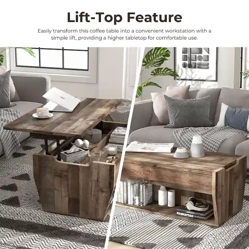 Rere Rustic 41-inch Wood Lift-top Coffee Table by Furniture of America