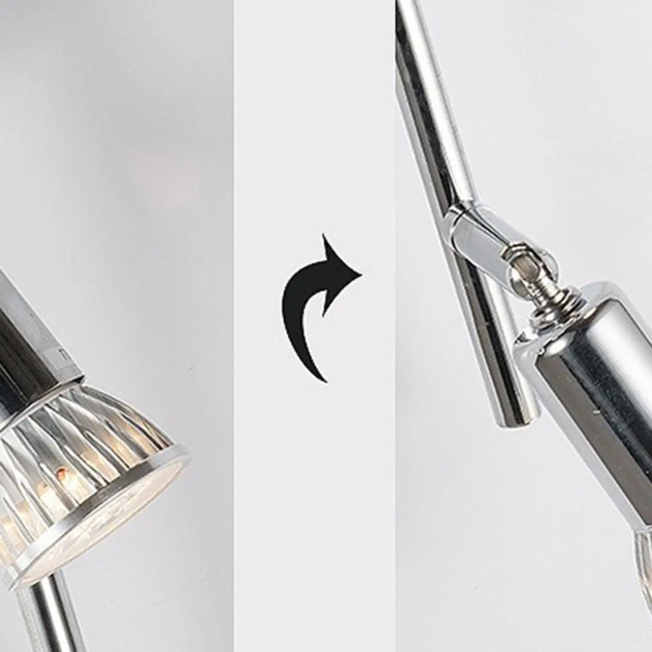 Adjustable Modern Chrome Semi Flush Mount Ceiling Track Light