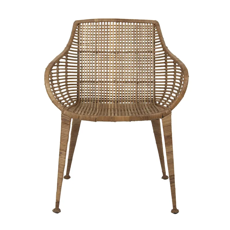 Rattan and Metal Arm Chair