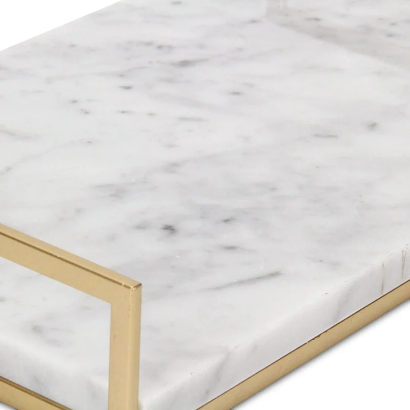Sarraseau Marble and Gold Frame Tray