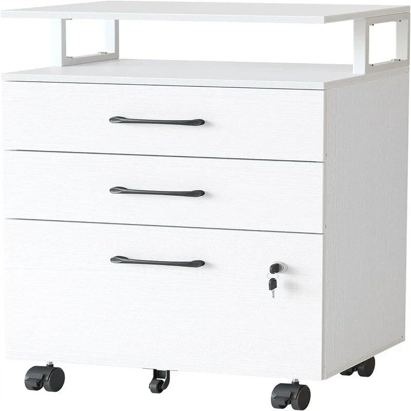 3-Drawer Rolling Filing Cabinet - 6.3D x 30.12W x 21.65H