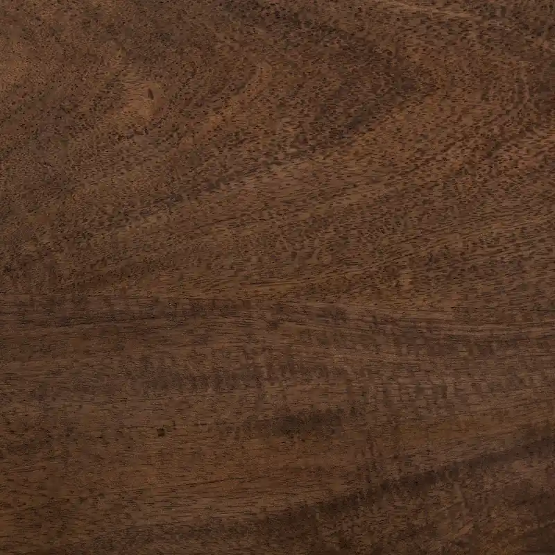 Glenn I Square Dark Brown Wood and Iron Black Frame Side Table