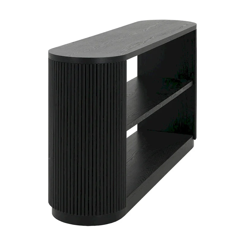 Modern Entryway Console Table - Slim Sofa Table with Open Shelf & Elegant Wood Grain, Multi-Functional Hallway Table