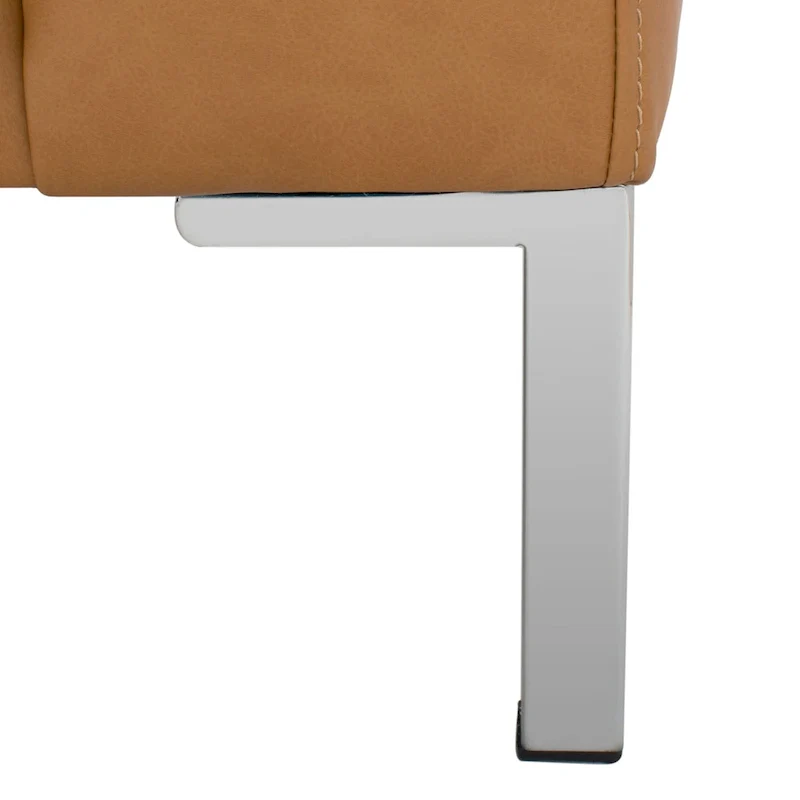 SAFAVIEH Couture Shirl Leather Bench - 81 In W x 32 In D x 34 In H - 81Wx32Dx34H