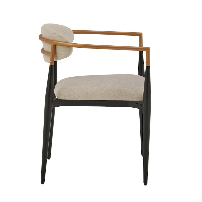 Mid-century Dining Chair with Two-tone Copper & Black Finish (Set of 2)
