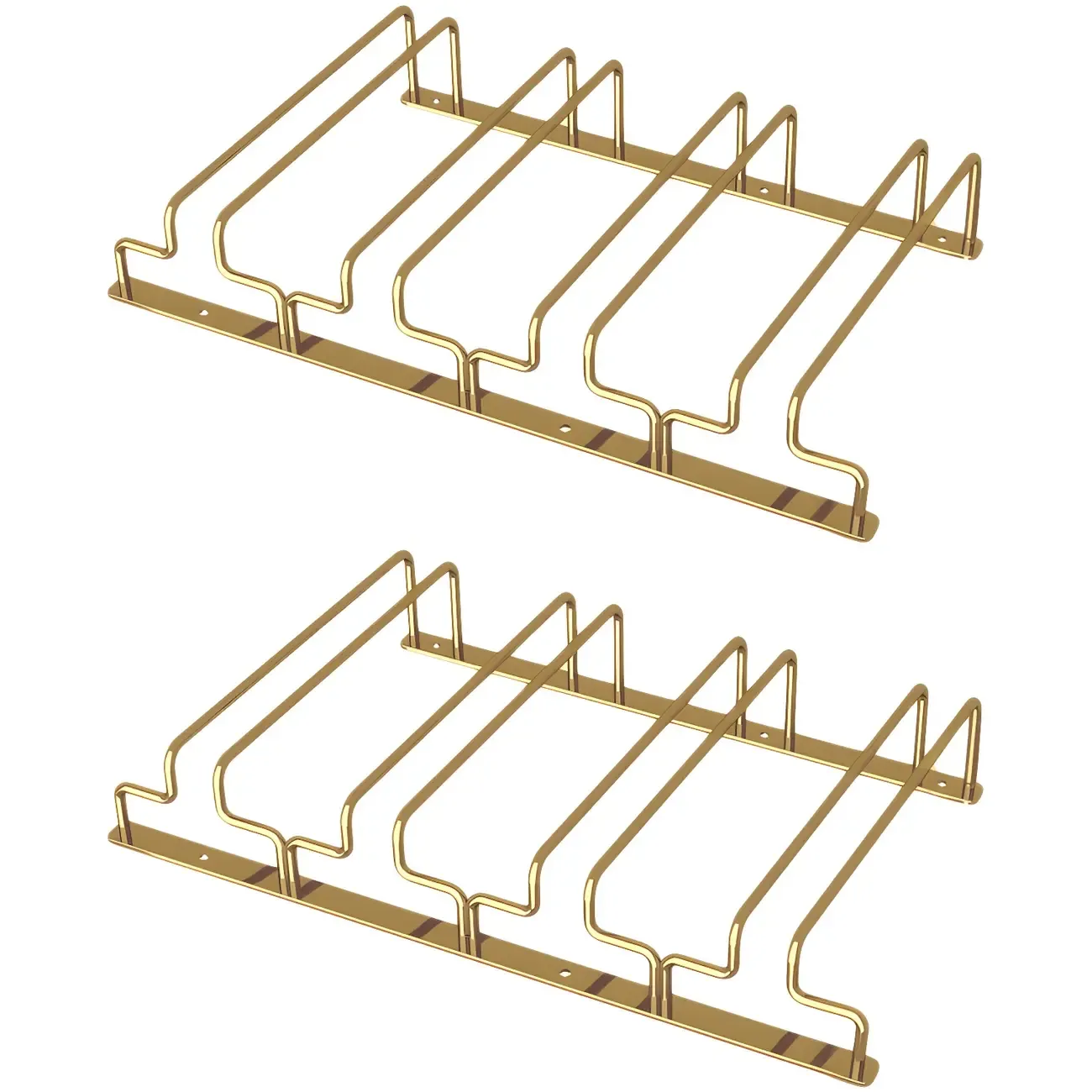 Gold Rectangular Hanging Metal Wine Glass Rack