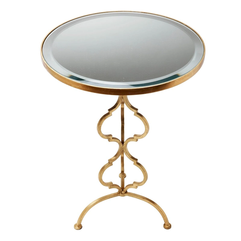 Antique Gold Quatrefoil Table - 17.75x17.75x24