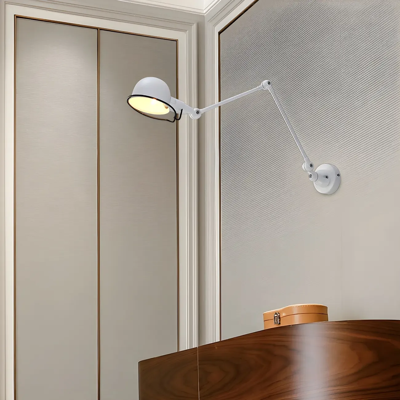 Industrial Metal Swing Arm Bowl Shade Wall Light