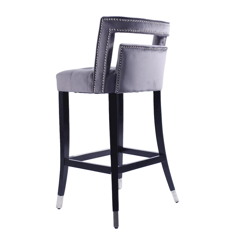 Suede Velvet Barstool with nailheads Dining Room Chair