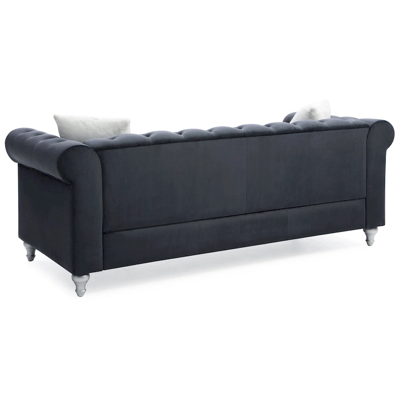 Raisa Microsuede Velvet Tufted Sofa