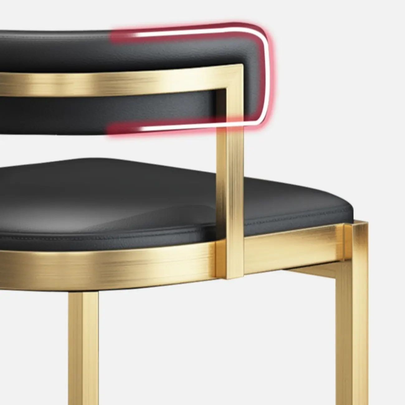 Lavish Metal Cushioned Gold Sled Bar Stool
