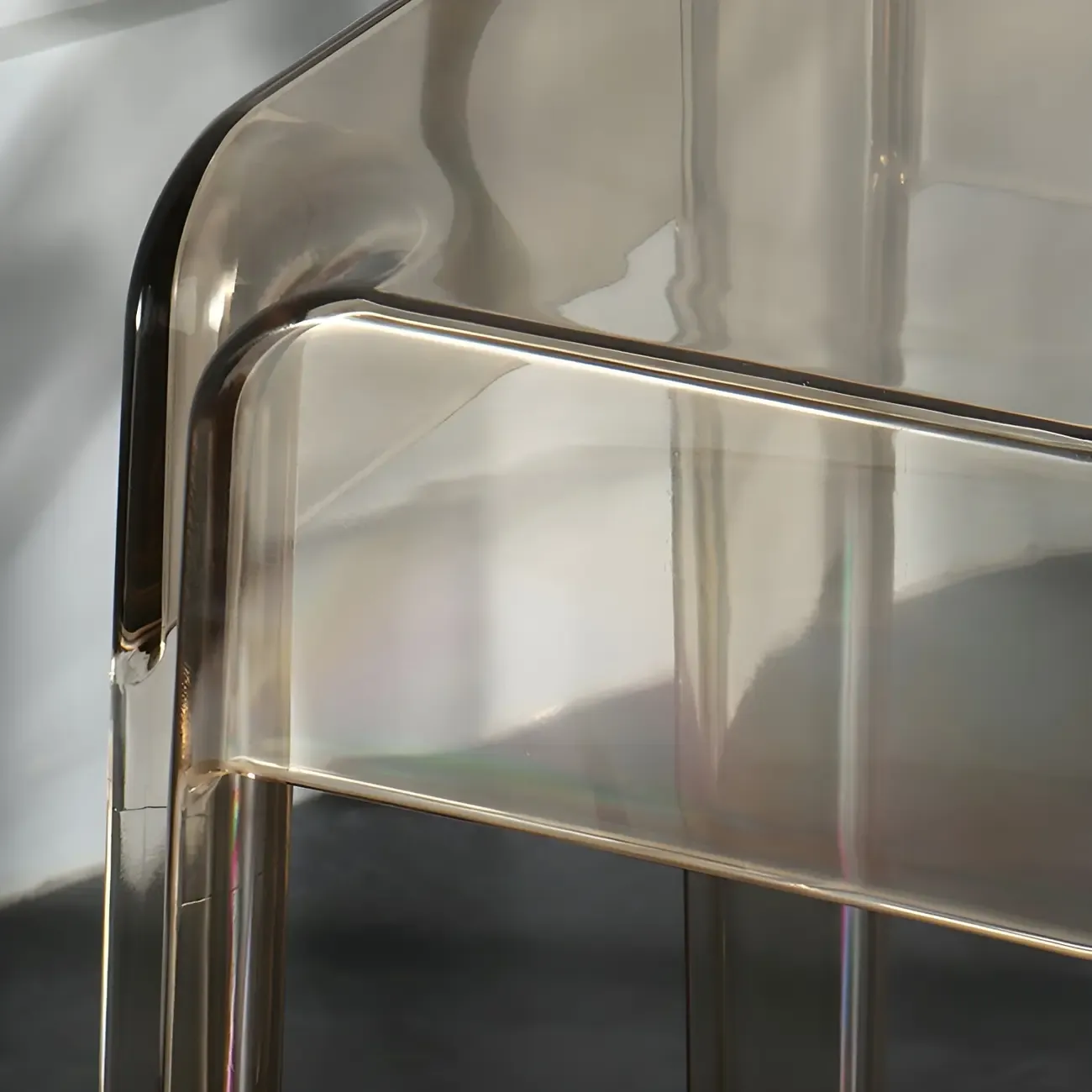 Modern Acrylic Four Legs Square Counter Bar Stool