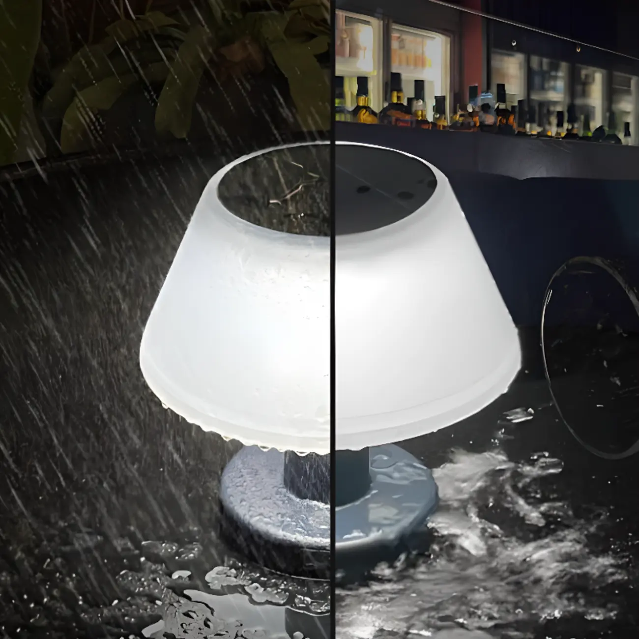 Modern White Cone Solar Outdoor Post Lights