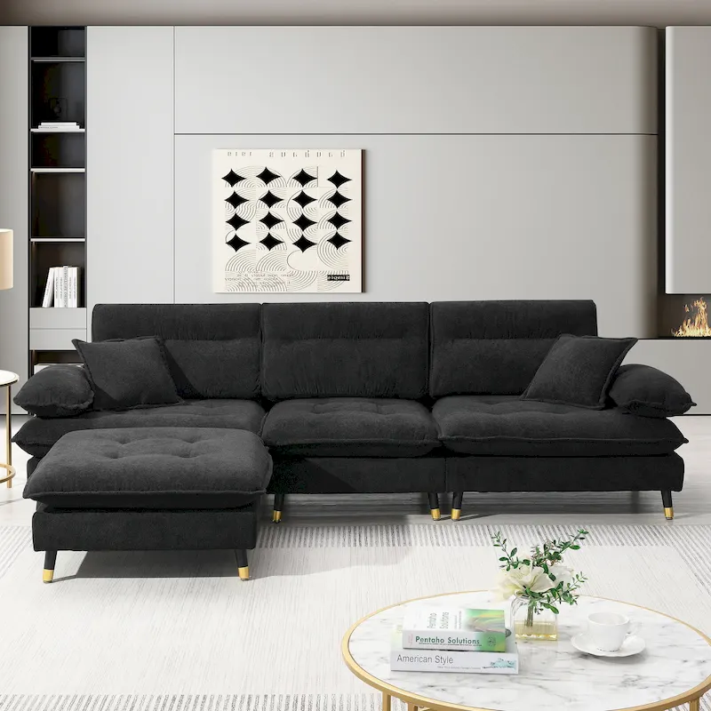 L shaped Convertible Sectional Sofa