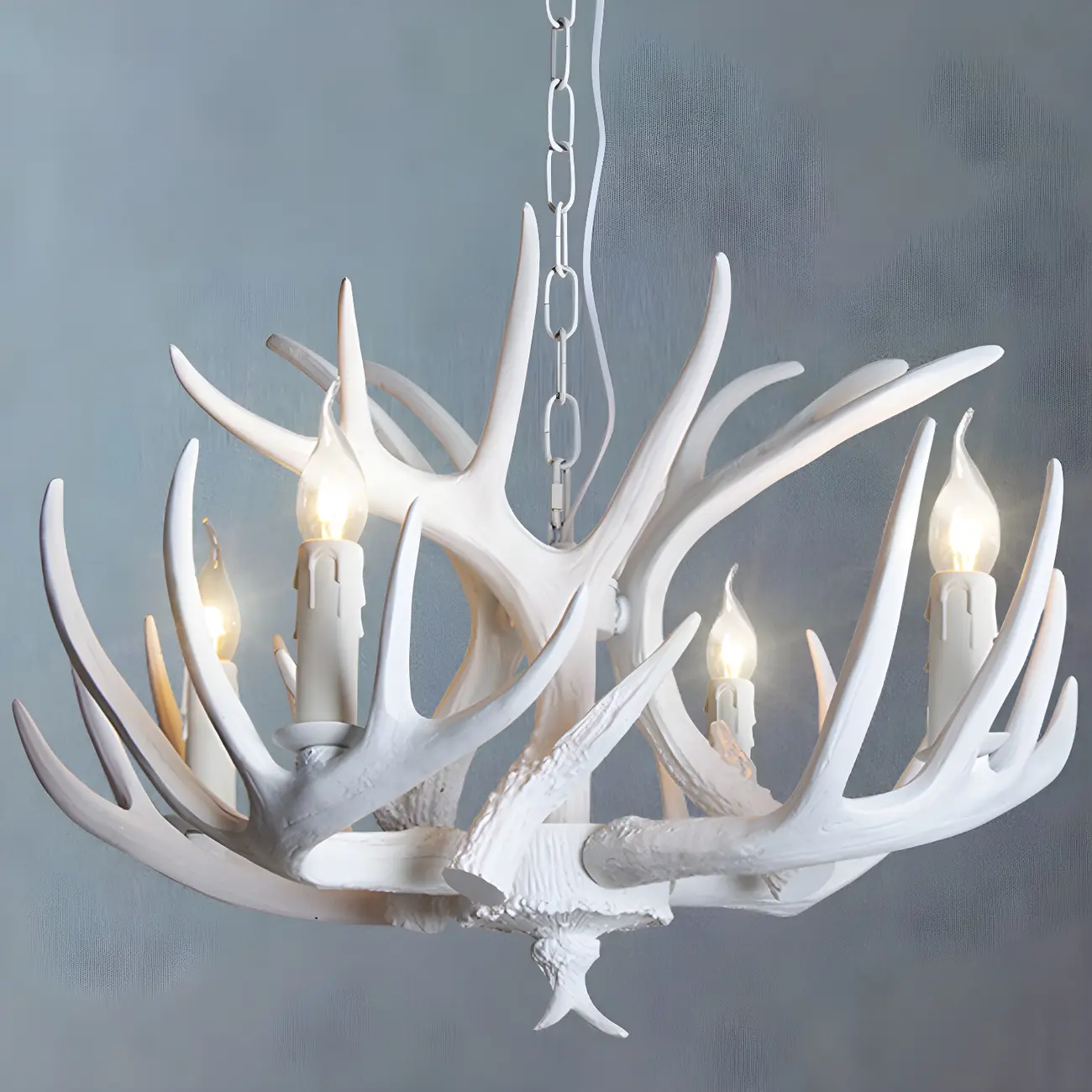 Rustic Unique Resin Antler Candelabra Chandelier