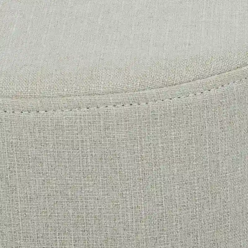 Adeco Modern Round Ottoman Home Footrest Stool/ Linen Fabric Seat Pouf