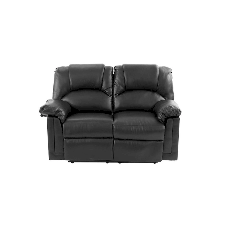 Bonded Leather Recliner Loveseat Black
