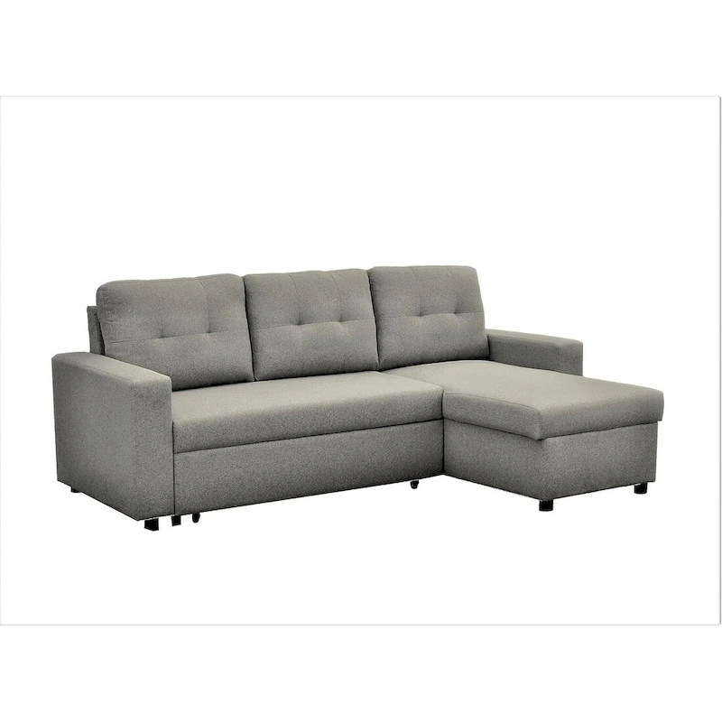 US Pride Furniture 79.92 inch Convertible L-Shaped Sectional Sleeper Sofa Bed Stylish Apartment Furniture