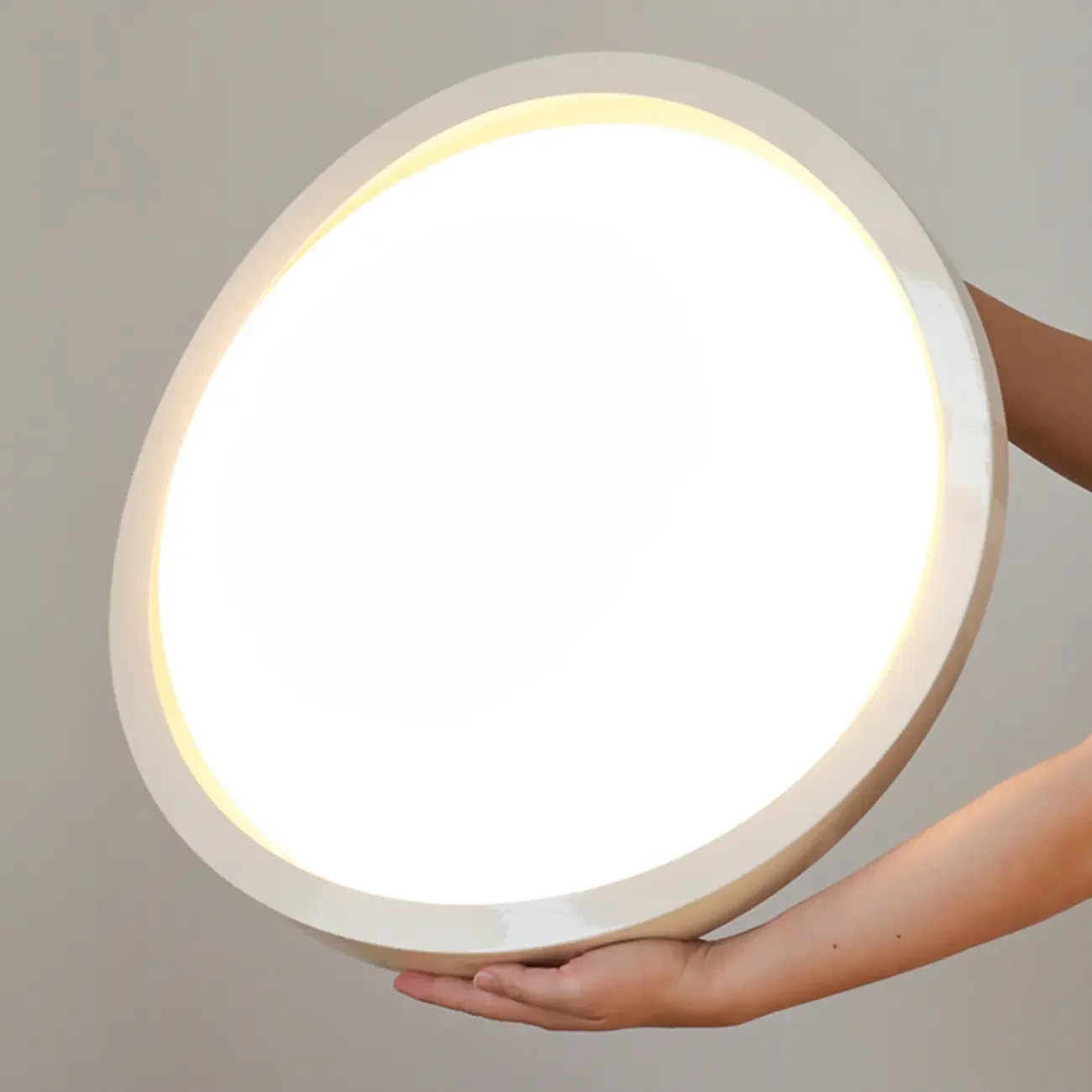 Modern White Round Dimmable Flush Mount LED Ceiling Light