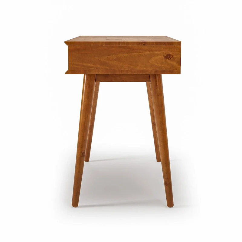 Mid-Century Solid Wood Desk with Drawer