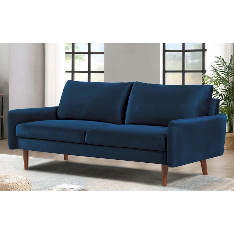 US Pride Furnitirue 70W Tapered-Leg Velvet Sofa