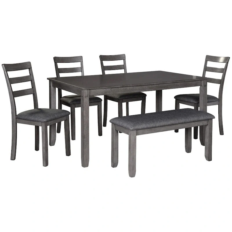 Bridson Rectangular Dining Room Table Set of 6 - Gray