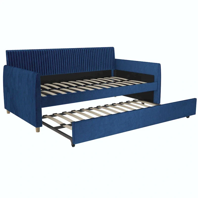 Daphne Upholstered Twin Daybed with Roll Out Trundle