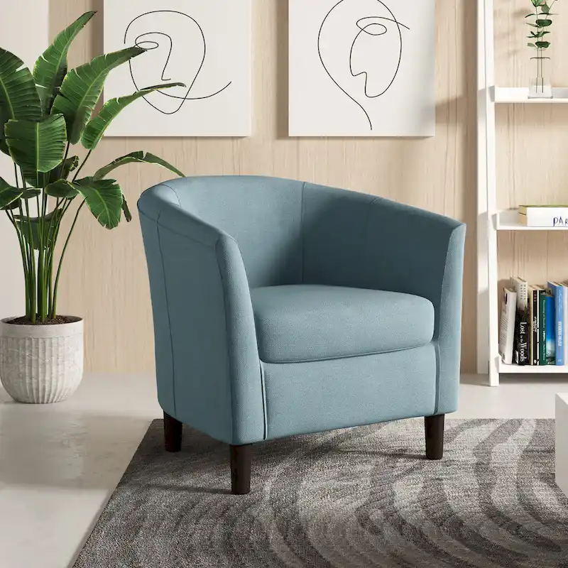 Modern Barrel Accent Chairs Cozy Armchair Club Chair