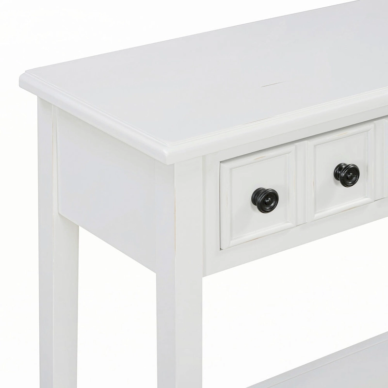 Entryway Table with 2 Drawers(White)