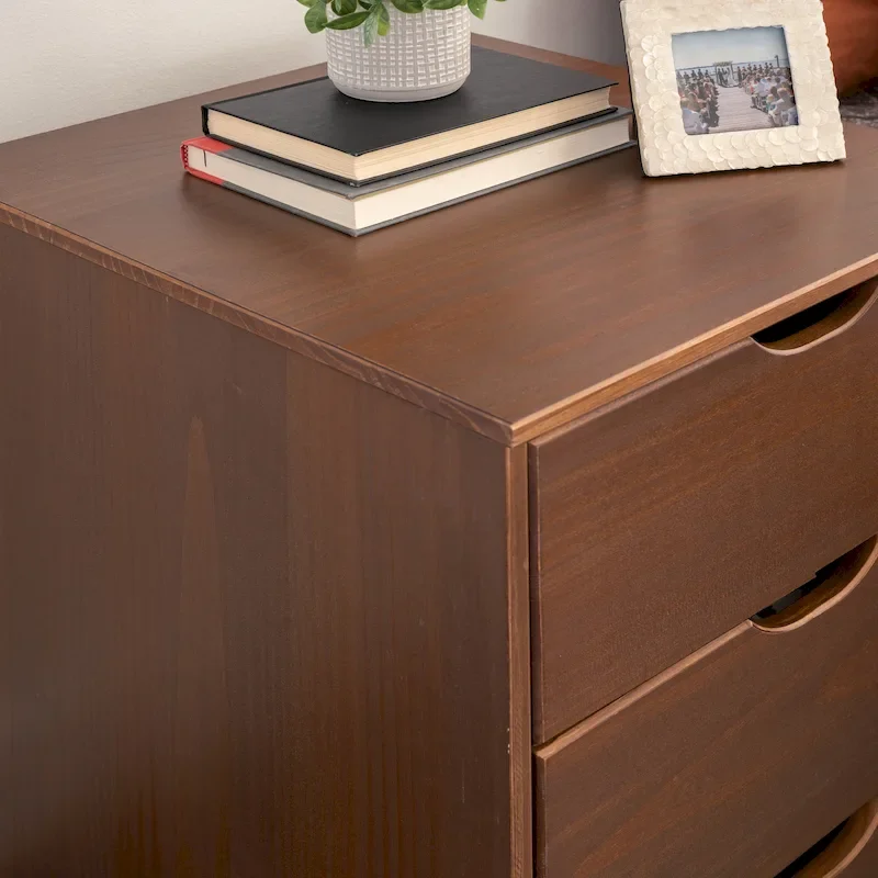 Purcell Pine Wood 3-Piece Bedroom Set with 6-Drawer Dresser and 3-Drawer Nightstands (Set of 2)