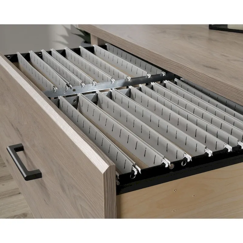 Lateral File Cabinet with Safety Interlock - Pebble Pine Finish