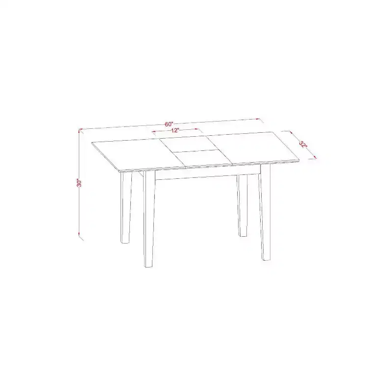 HomeStock 3-Piece Mahogany Finish Rectangular Solid Wood Top With Butterfly Leaf Dining Table Set
