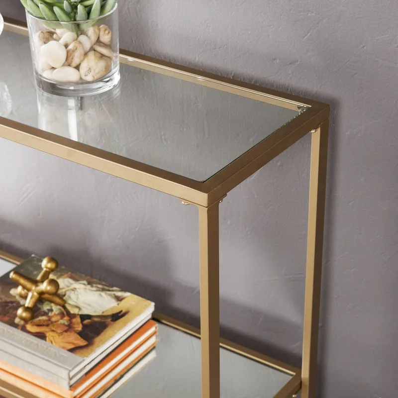 SEI Furniture Grant Glam Gold Matte Finish Console Table