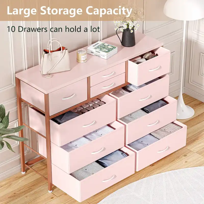 10-Drawer Dresser with TV Stand Top