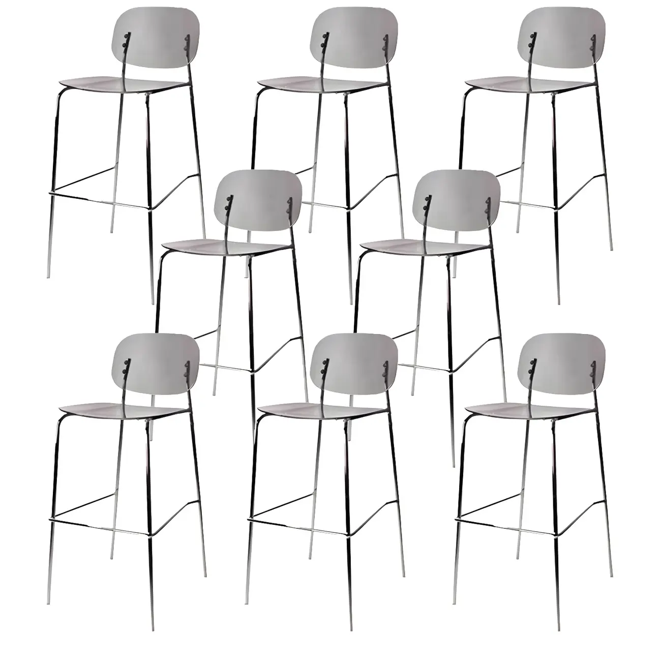 Scandinavian Square Seat Counter Height Acrylic Bar Stools