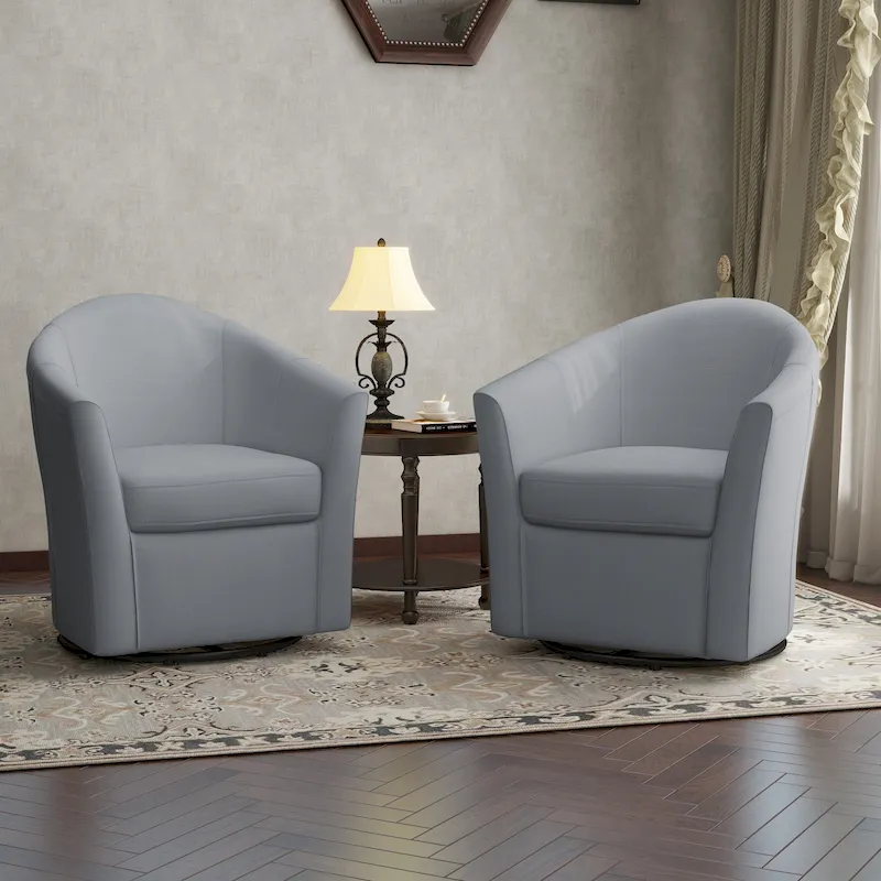 Swivel Accent Chair with Metal Base - 30.7W x 29.9H x 27.5D