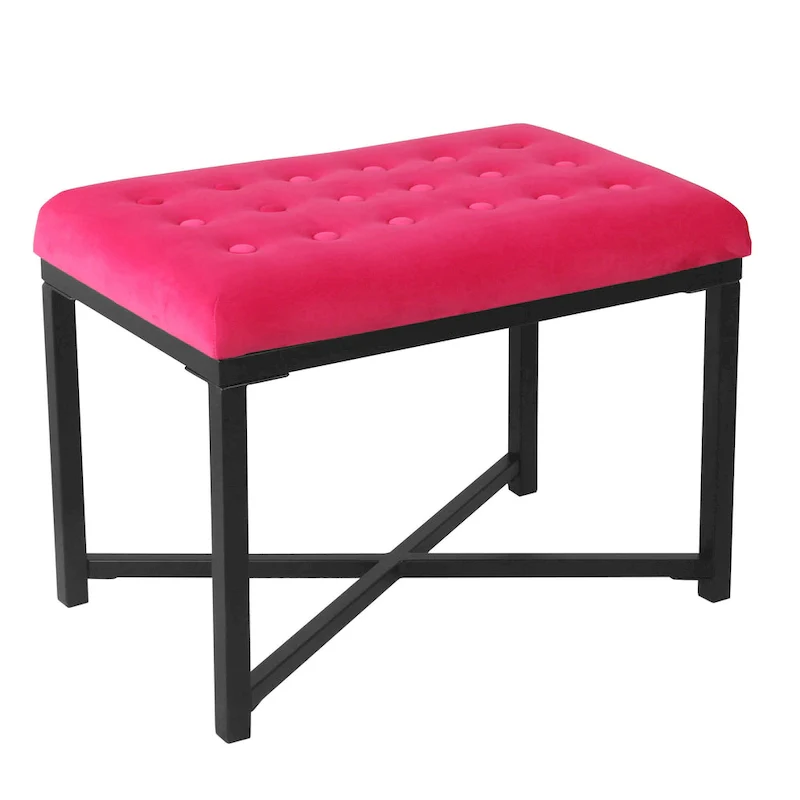 Velvet Tufted Footstool
