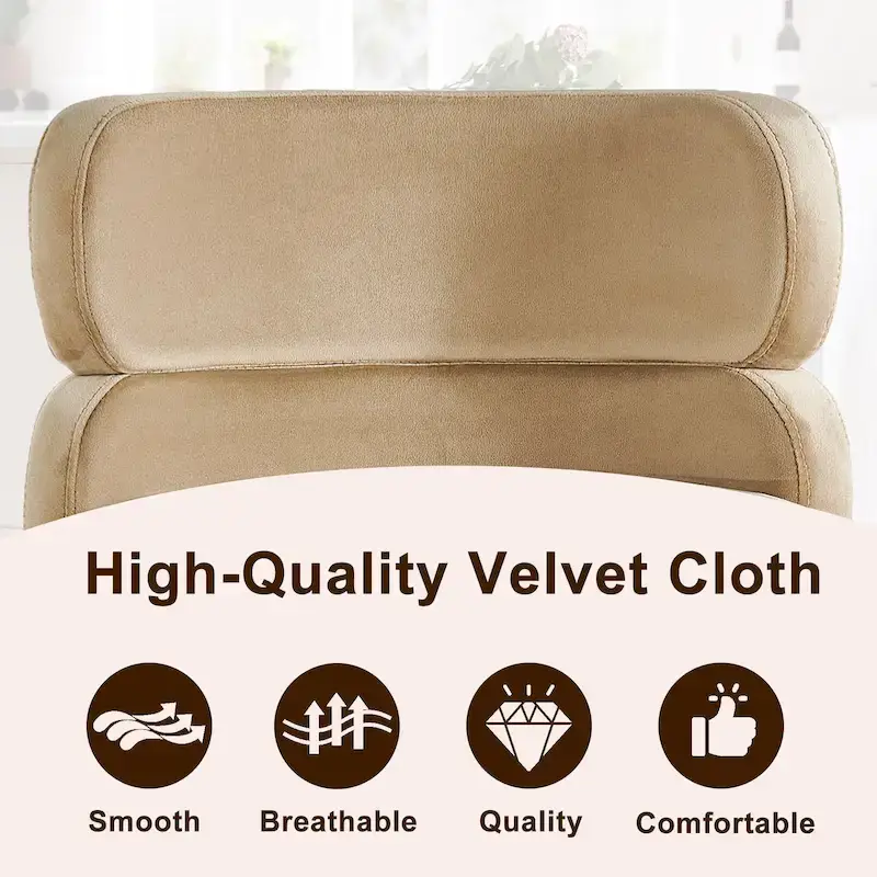 Velvet Counter Bar stool with Height Adjustable and Swivel