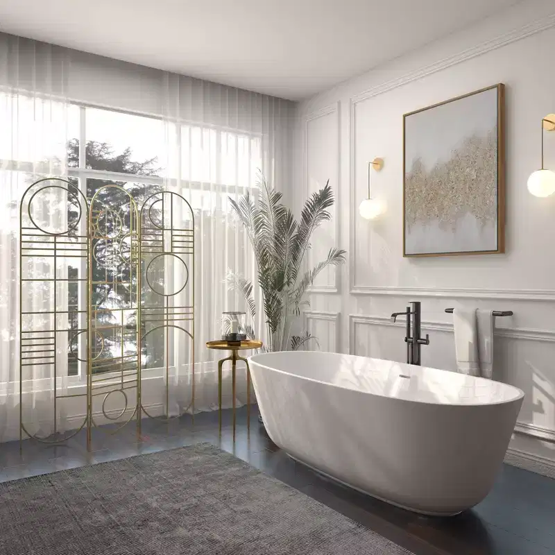 Modern Metal Room Divider Screen Gold - Olivia & May: Iron Frame, No Assembly, 3-Panel Design