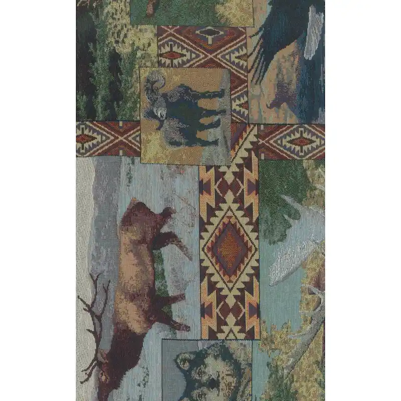 Bali Rattan Double Papasan Chair with Tapestry Cushion