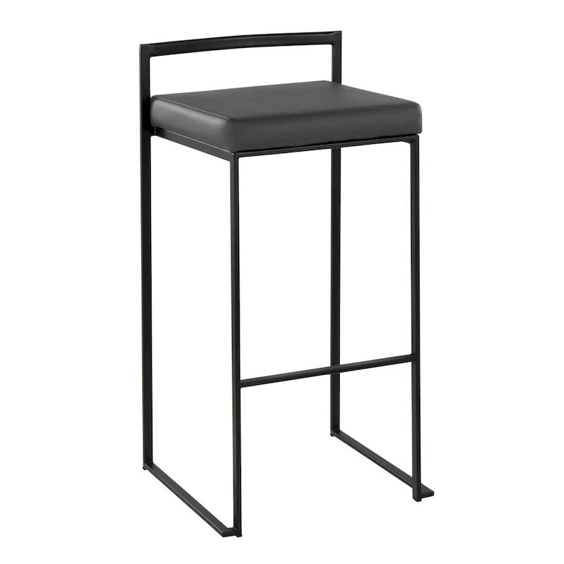30-Inch Black Stackable Fully Welded Bar Stools (Set Of 2)