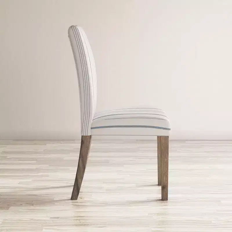 Jofran, Coastal Wire-Brushed Wood Upholstered Parsons Dining Chair (Set of 2)