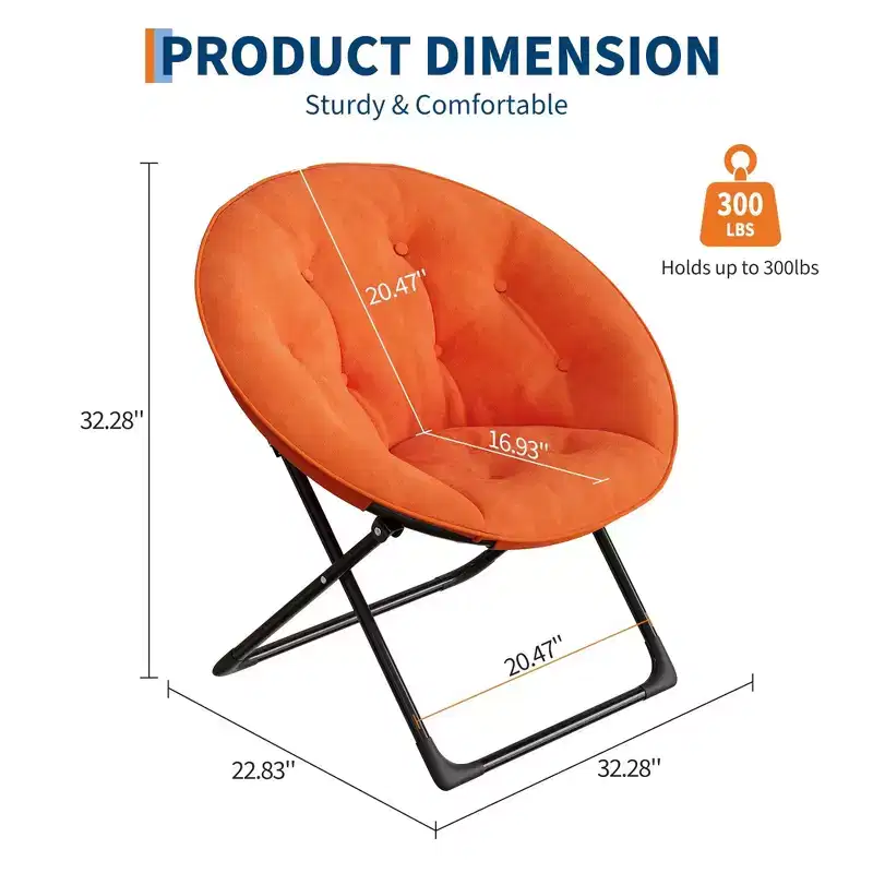 Faux Fur Saucer Chair, Folding Style, 1-Person