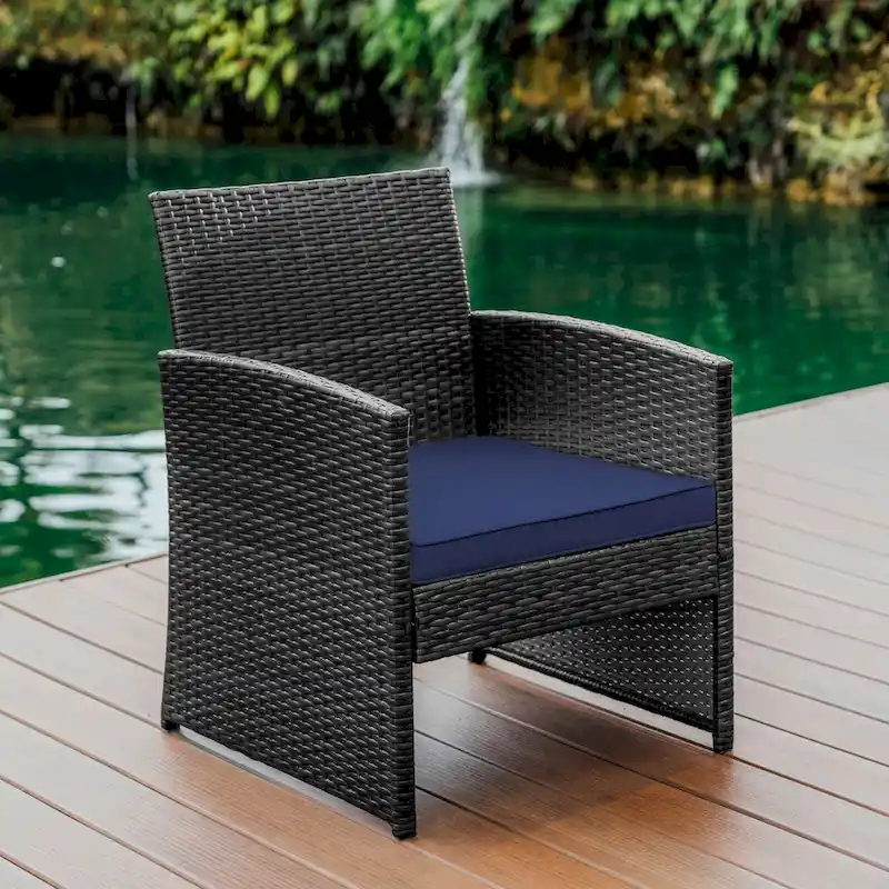 Nestl 3 Piece Patio Furniture Wicker Conversation Set