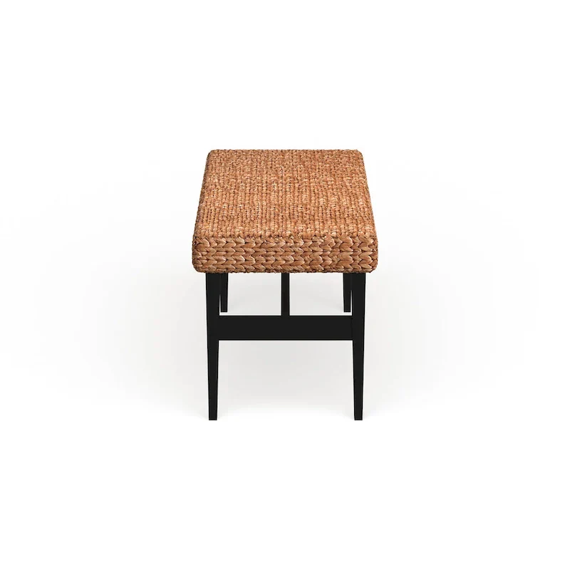 SEI Furniture Terraza Black Natural Woven Bench