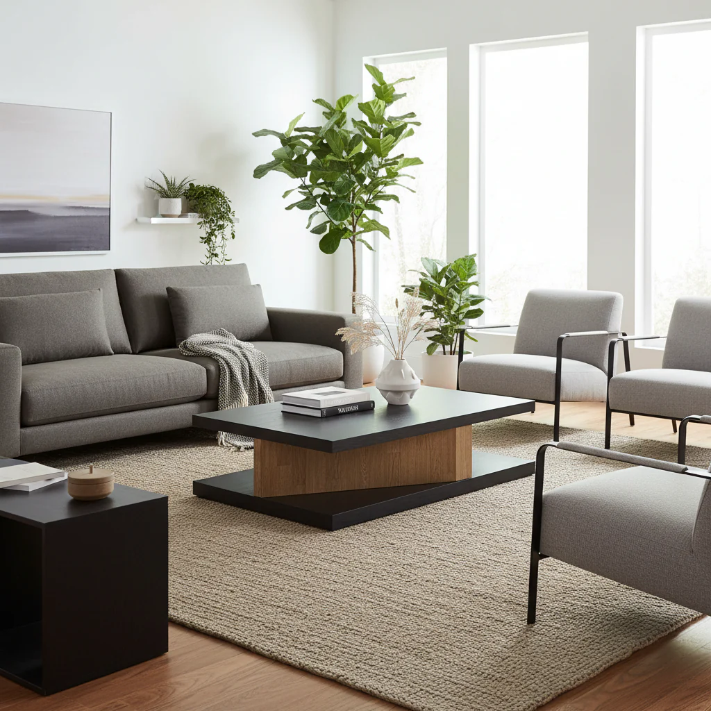 Brown/Beige Coffee Table - 60W x 35D x 16H