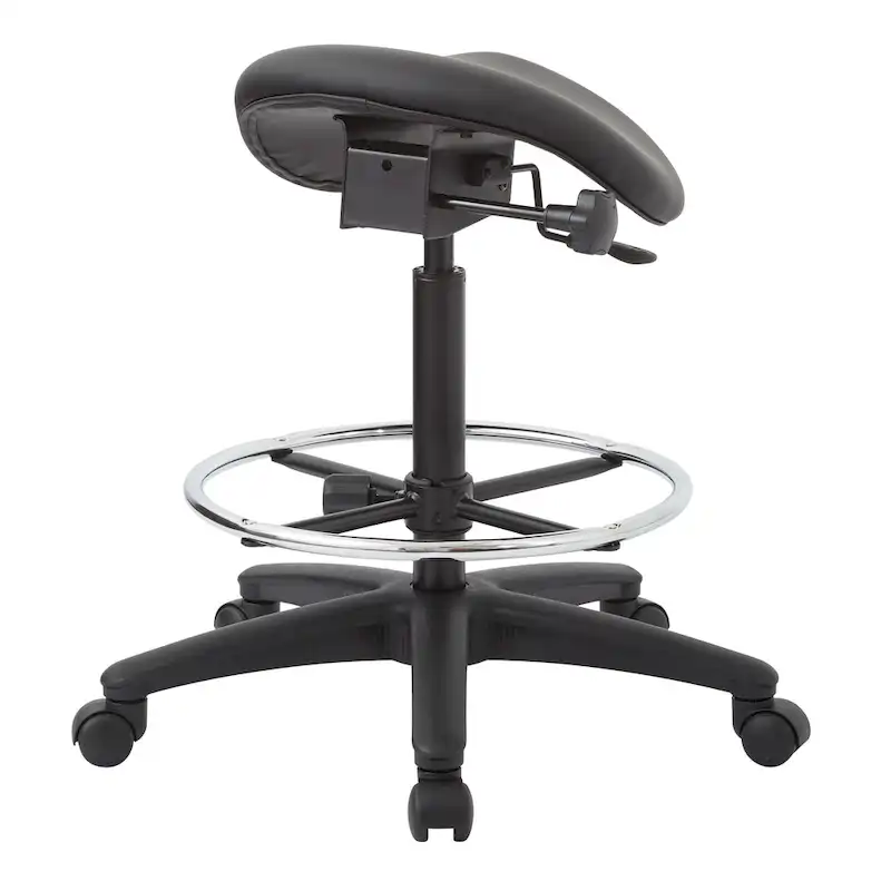 Backless Stool with Height-adjustable Saddle Seat